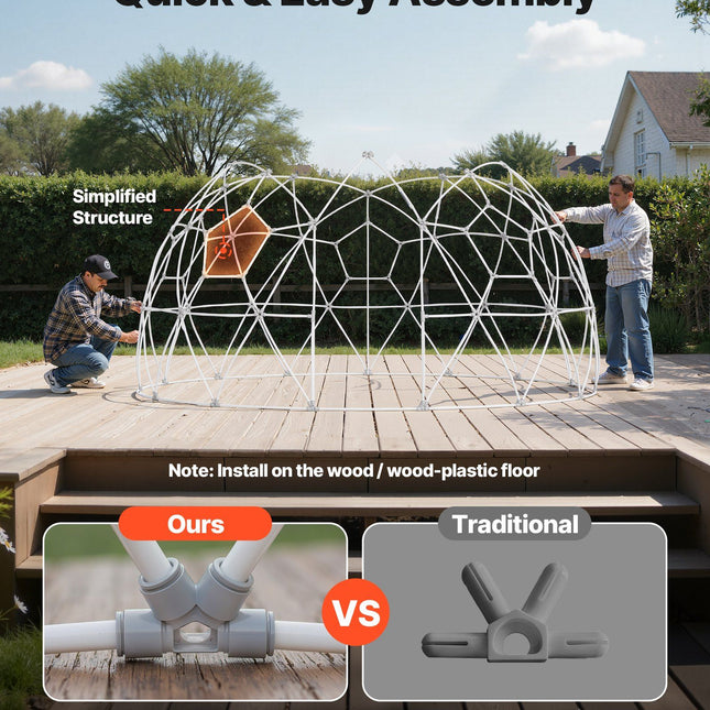 Garden Dome Tent, 3.6 x 2.2 m Outdoor Clear Bubble Tent for 4-7 Person, Weatherproof Geodesic Dome Greenhouse with Window, PVC Igloo Tents for Backyard Patios Camping Party Wedding