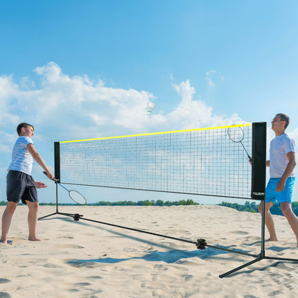 Badminton Net, Height Adjustable Volleyball Net, 10ft Wide Foldable Pickleball Net, Portable Easy Setup Tennis Net Set with Poles, Stand and Carry Bag, for Kids Backyard Game Indoor Outdoor Use
