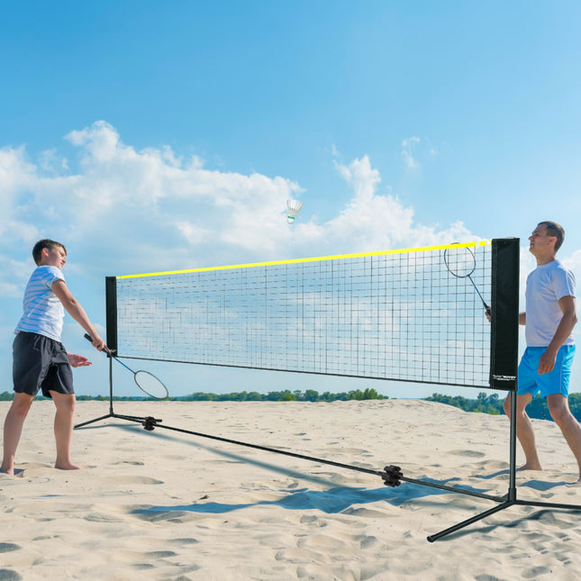 Badminton Net, Height Adjustable Volleyball Net, 10ft Wide Foldable Pickleball Net, Portable Easy Setup Tennis Net Set with Poles, Stand and Carry Bag, for Kids Backyard Game Indoor Outdoor Use