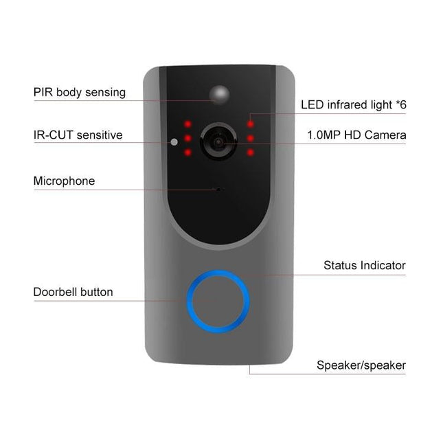 Smart Wifi Video Doorbell With Night Vision & Pir Detection-1915196545188368391