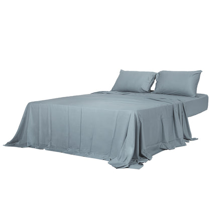 Dreamz 4pcs Queen Size 100% Bamboo Bed Sheet Set in Grey Colour-1973194027033563136