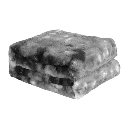 Dreamz Luxury Tie-dyed Blanket Grey 152cm x 203 cm-1954802367035740160