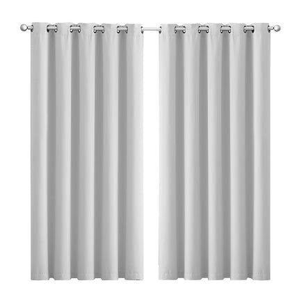 2x Blockout Curtains Panels 3 Layers Grey-1954802971963428864