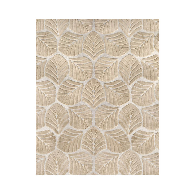 Marlow Floor Rug Soft Embossed Carpet Non Slip Plush Shaggy Rugs Leaf Pattern-1973193450773942272
