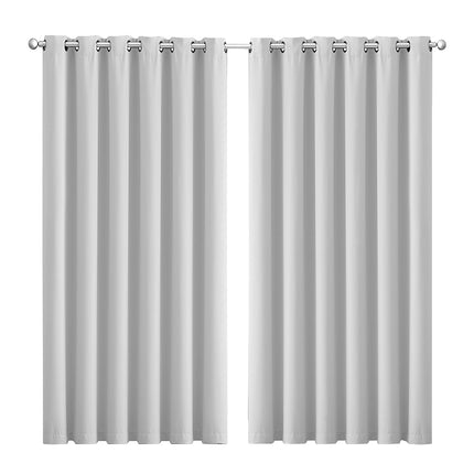 2x Blockout Curtains Panels 3 Layers Grey-1954802972772929536