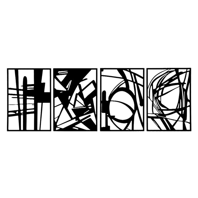 Yezi Metal Wall Art 4Pcs Abstract Minimalist Line Decor-1954802471444549632