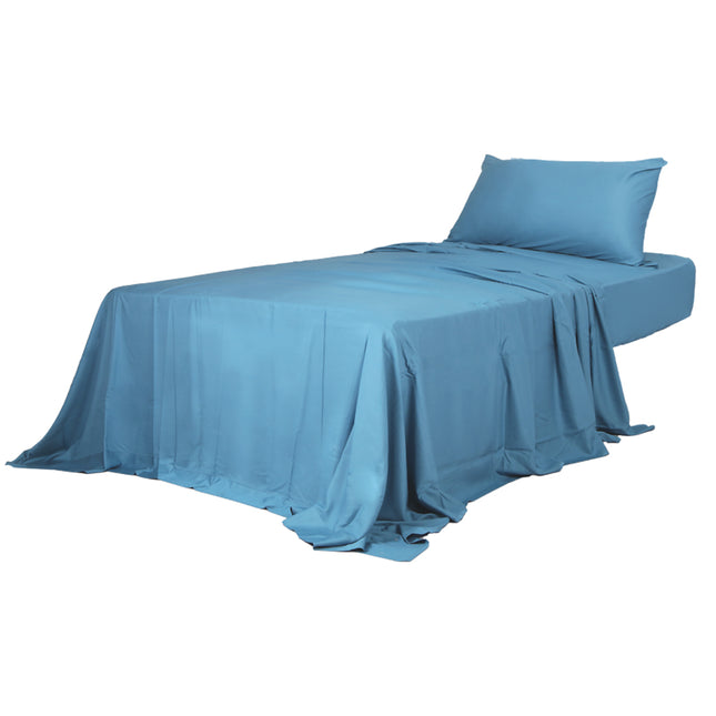 Dreamz 3pcs Sinigle Size 100% Bamboo Bed Sheet Set in Blue Colour Single-1973194027406856192