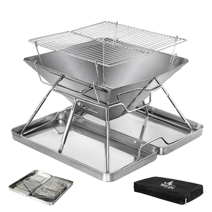 Levede Folding BBQ Portable Charcoal Grill 2-IN-1-1973193516284776448