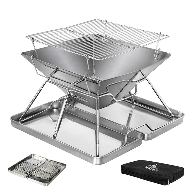 Levede Folding BBQ Portable Charcoal Grill 2-IN-1-1973193516284776448