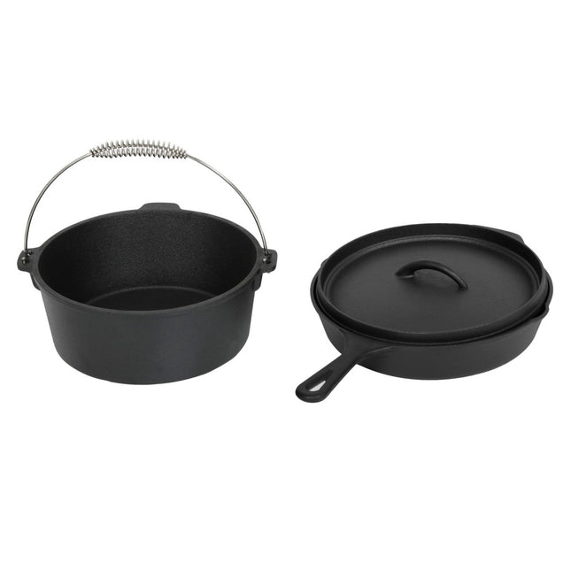 Toque 3PCS Cast Iron Frying Pan and Cast Iron Pot Set-1960920176627159040
