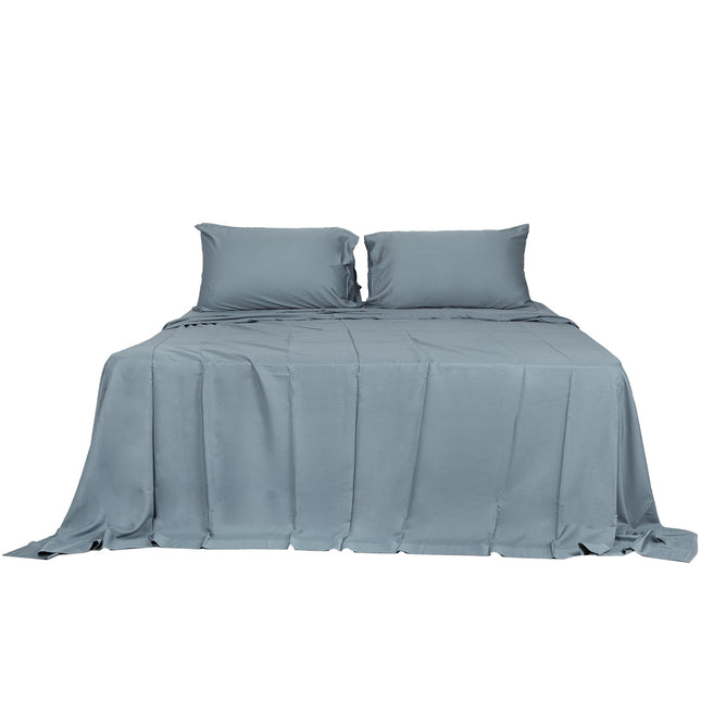 Dreamz 4pcs Queen Size 100% Bamboo Bed Sheet Set in Grey Colour-1973194027033563137