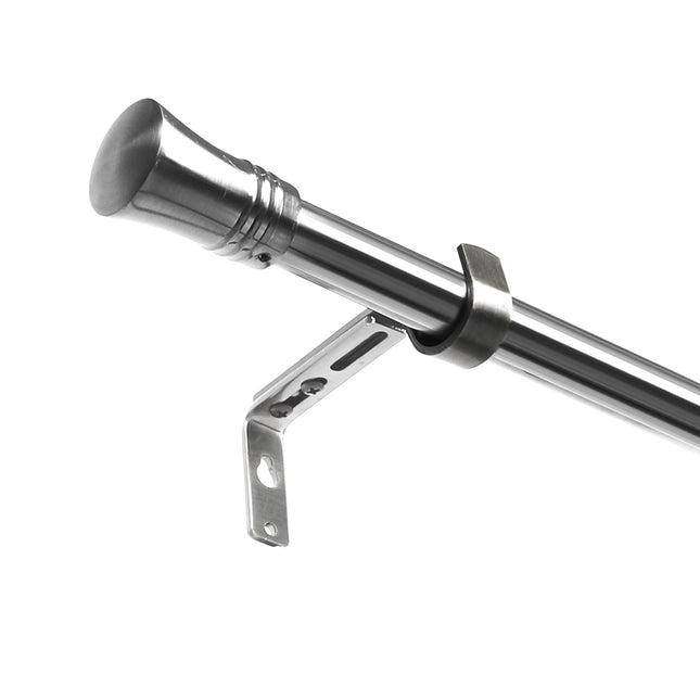 Marlow Satin Nickel Curtain Rod Steel Quiet Rail Pole Pommel Set Adjustable-1973193448018284545