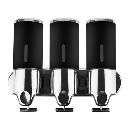 3 Bottles Bathroom Shower Soap Dispenser Black-1954802726349180929