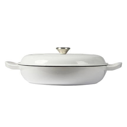 TOQUE 3.5L Enamel Dutch Oven Pan in White Colour-1954802796725407745
