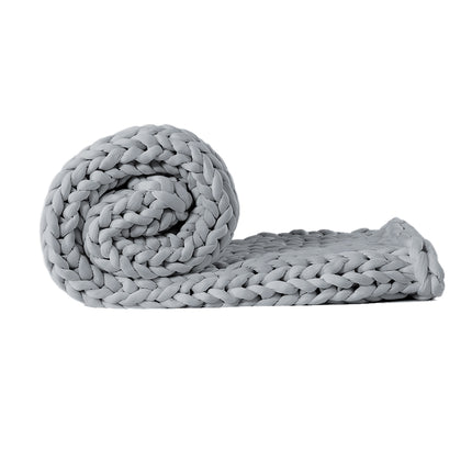 Dreamz Knitted Weighted Blanket Chunky Grey Kids-1954802943781900289
