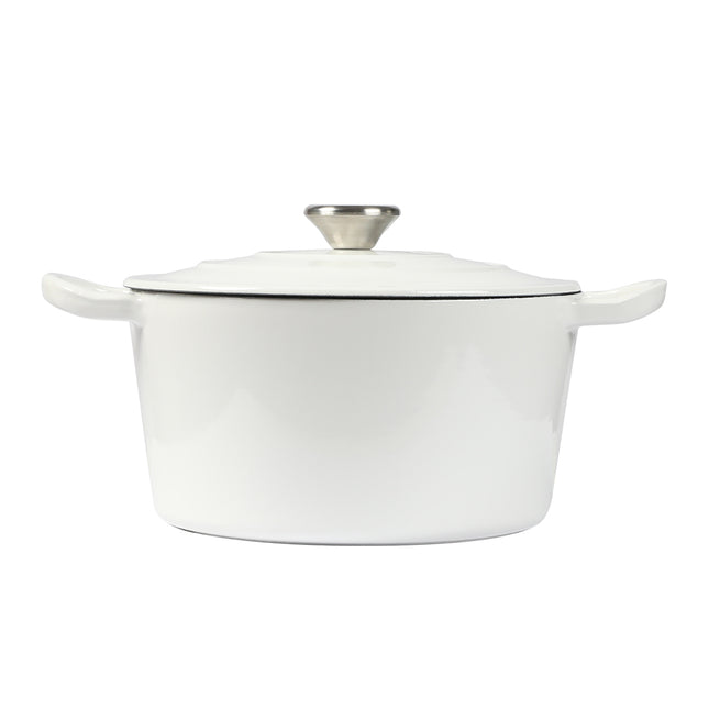 TOQUE 4L Enamel Dutch Oven Pot in White Colour-1954802796066902017