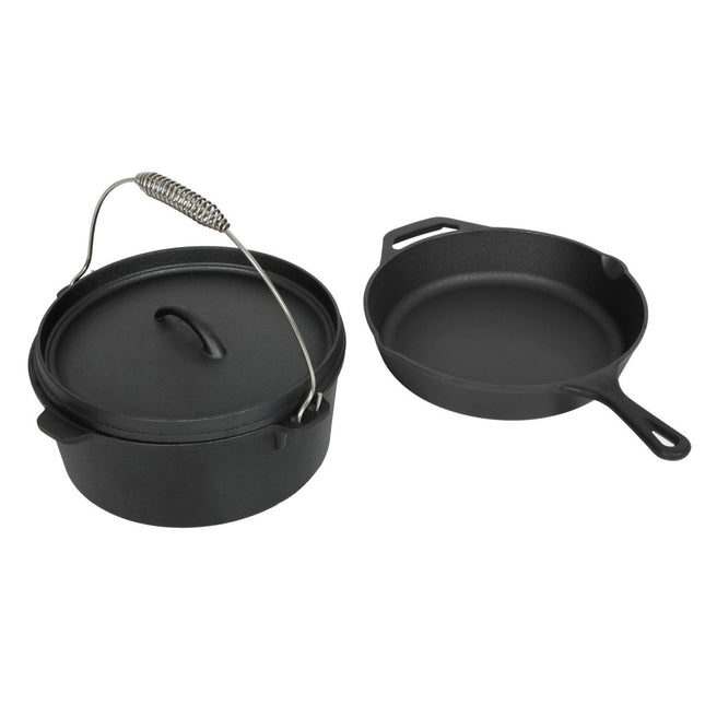 Toque 3PCS Cast Iron Frying Pan and Cast Iron Pot Set-1960920176627159041