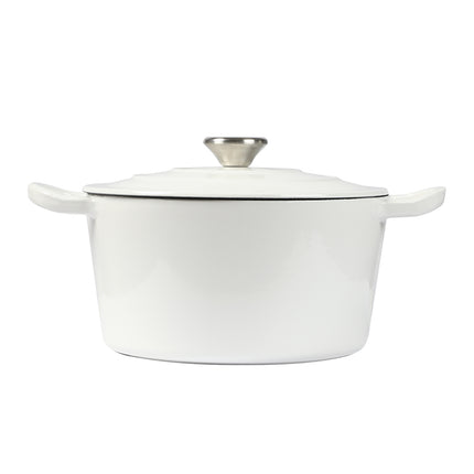 TOQUE 4L Enamel Dutch Oven Pot in White Colour-1973193930958835713