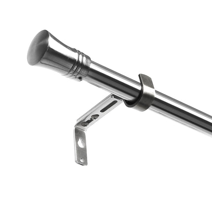 Marlow Satin Nickel Curtain Rod Steel Quiet Rail Pole Pommel Set Adjustable-1954802388523159553