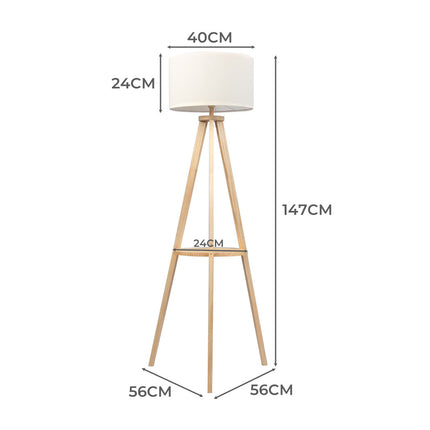 EMITTO Tripod Floor Lamp with Shelf-1954802835845681154