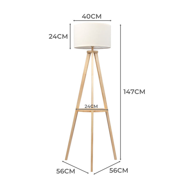 EMITTO Tripod Floor Lamp with Shelf-1954802835845681154