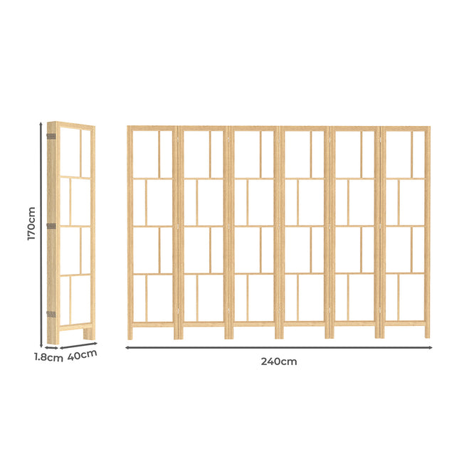 Levede 6 Panel Room Divider 170cm Freestanding Screen-1973194197183893506
