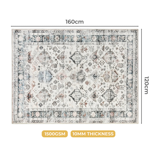 Marlow  Floor Rug Vintage Short Pile Washable Carpet Soft Plush Non Slip 160x120-1954802389043253250