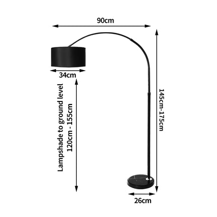 EMITTO Modern LED Floor Lamp Reading Black-1954802830904791042