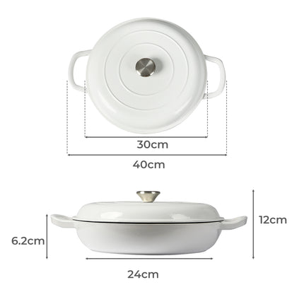 TOQUE 3.5L Enamel Dutch Oven Pan in White Colour-1954802796725407746