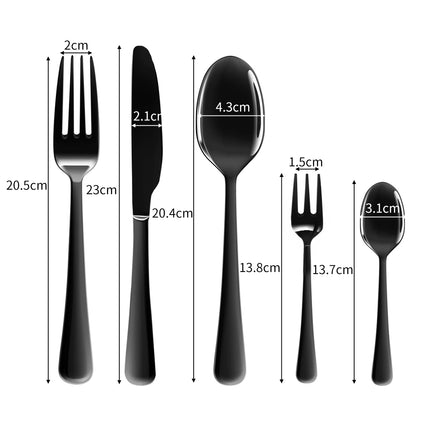 Stainless Steel Cutlery Set Travel Knife Black-1973193929255948290