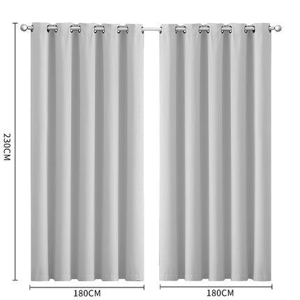2x Blockout Curtains Panels 3 Layers Grey-1954802971963428866
