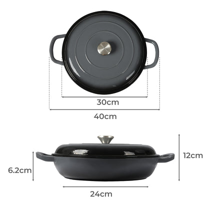 3.5L Enamel Dutch Oven Pan in Black Colour-1975420477065269250