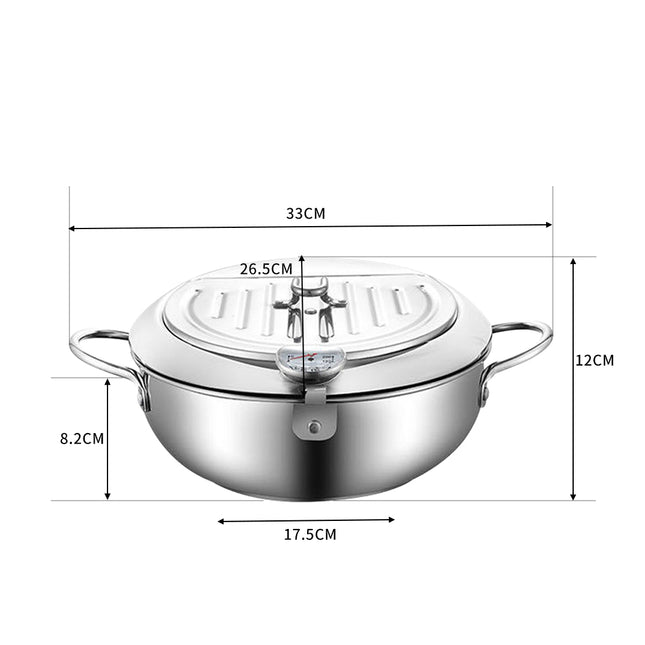 TOQUE 24cm Japanese Deep Frying Pan Silver-1954802792858259458