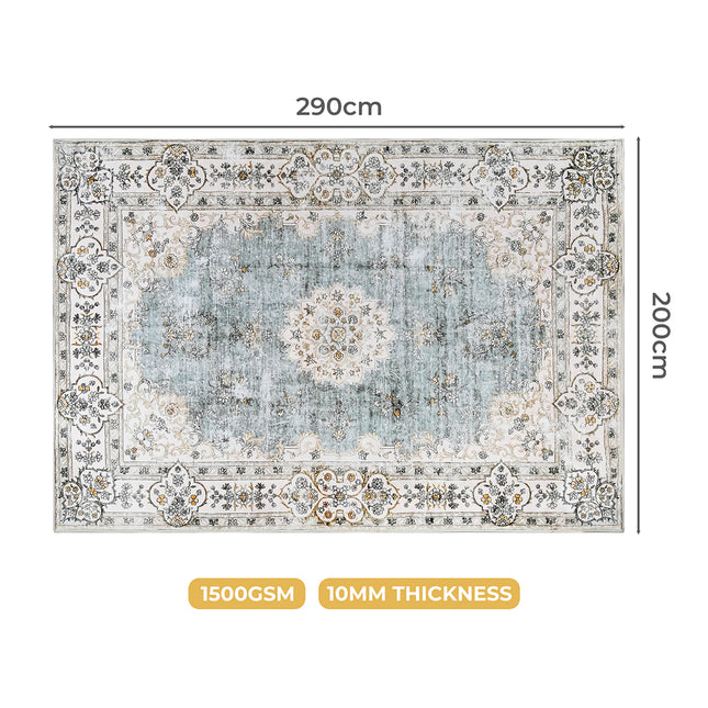 Marlow Floor Rug Short Pile Washable Vintage Carpet Soft Plush Non Slip 200x290-1954802390863581186