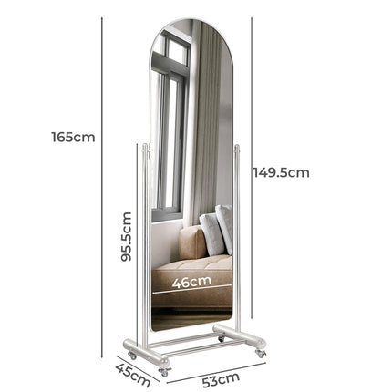 Yezi 165CM Movable Arch Full Length Mirror-1954802411772186626