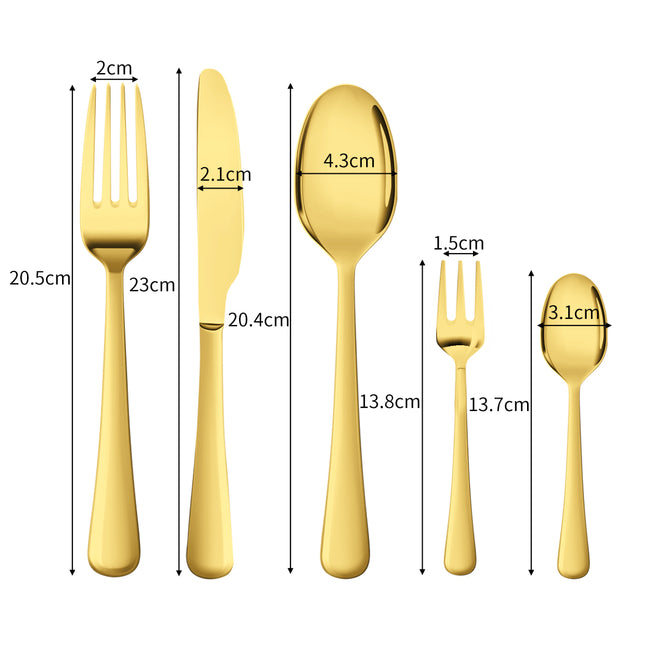 Stainless Steel Cutlery Set Travel Knife Gold-1975420476696170498
