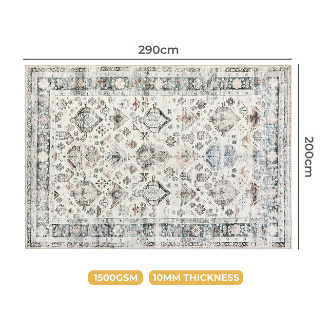 Marlow  Floor Rug Vintage Short Pile Washable Carpet Soft Plush Non Slip 200x290-1973193448945225730