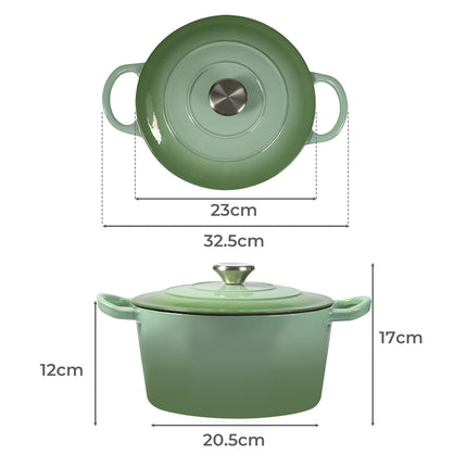 TOQUE 4L Enamel Dutch Oven Pot in Green Colour-1954802795852992514