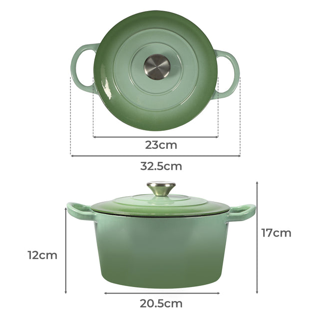 TOQUE 4L Enamel Dutch Oven Pot in Green Colour-1954802795852992514