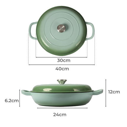 TOQUE 3.5L Enamel Dutch Oven Pan in Green Colour-1954802796524081154