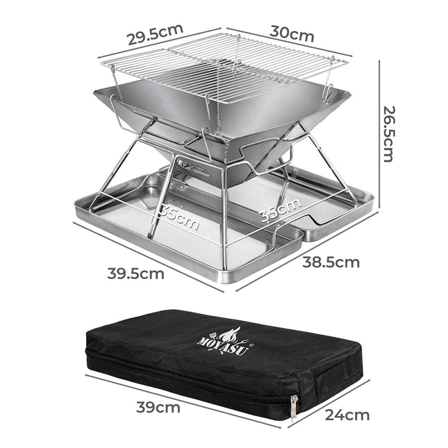 Levede Folding BBQ Portable Charcoal Grill 2-IN-1-1973193516284776450