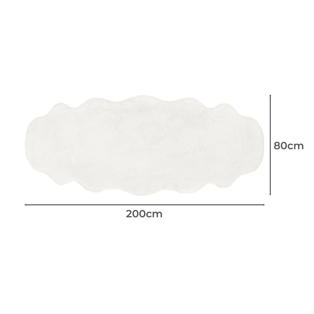 Marlow Floor Rug Area Rugs Cloud Fluffy 80X200cm White-1954802714739347458