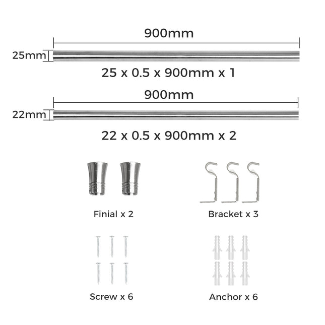 Marlow Satin Nickel Curtain Rod Steel Quiet Rail Pole Pommel Set Adjustable-1973193448018284546