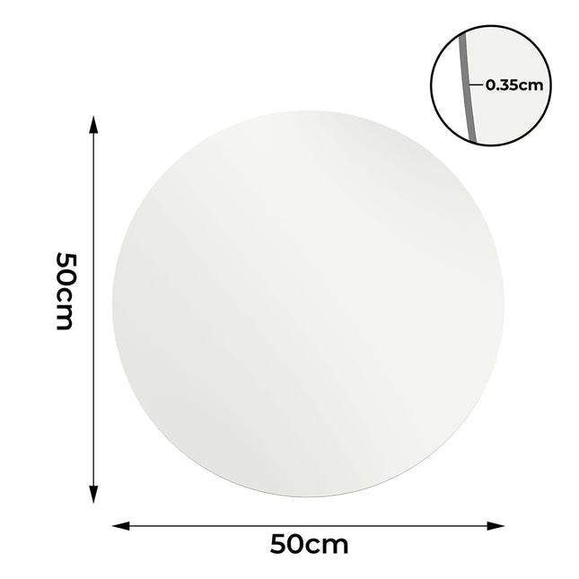 Yezi 50cm Round Wall Mirror Frameless Tempered Glass-1950769998758809602