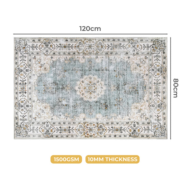 Marlow Floor Rug Short Pile Washable Vintage Carpet Soft Plush Non Slip 80x120-1973193450589392898