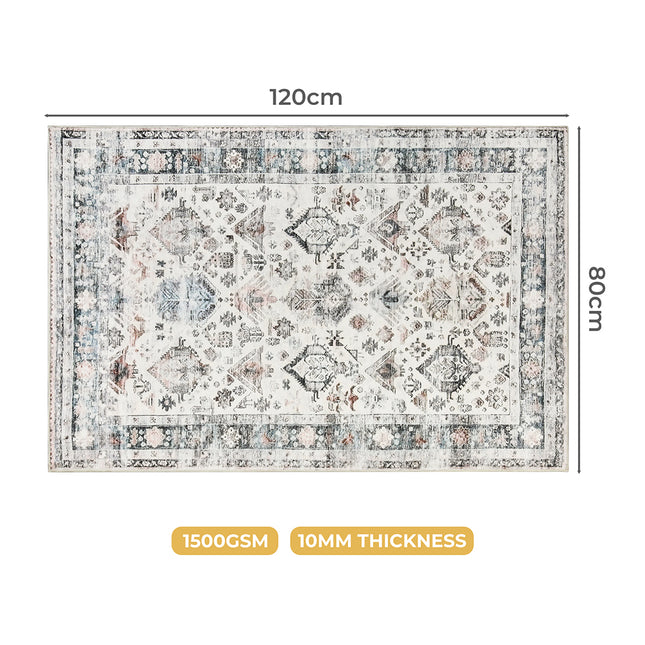 Marlow  Floor Rug Vintage Short Pile Washable Carpet Soft Plush Non Slip 80X120-1973193449129775106