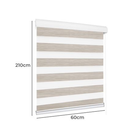 Marlow Blackout Zebra Roller Blind Curtains 60x210 Beige-1975420491535618050