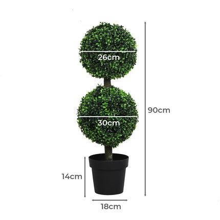 Lambu Artificial Double Ball Boxwood Trees-1973193501952839682