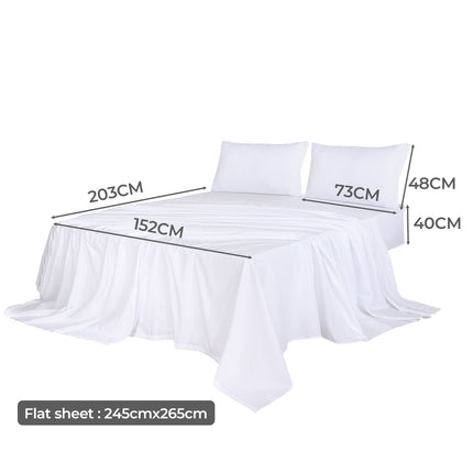 Dreamz 4pcs Queen Size 100% Bamboo Bed Sheet Set in White Colour-1954802920960692226
