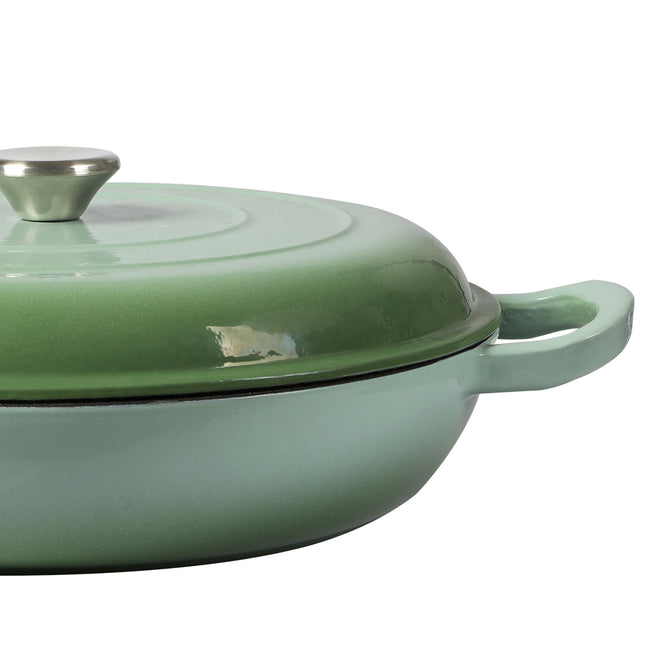 TOQUE 3.5L Enamel Dutch Oven Pan in Green Colour-1973193931340517379